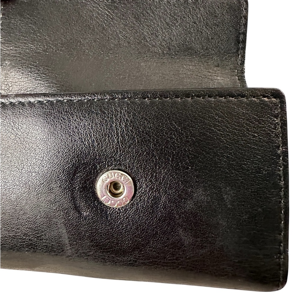 Gucci Black Leather key holder /Wallet with Silver Interlocking G - Picture 7 of 11